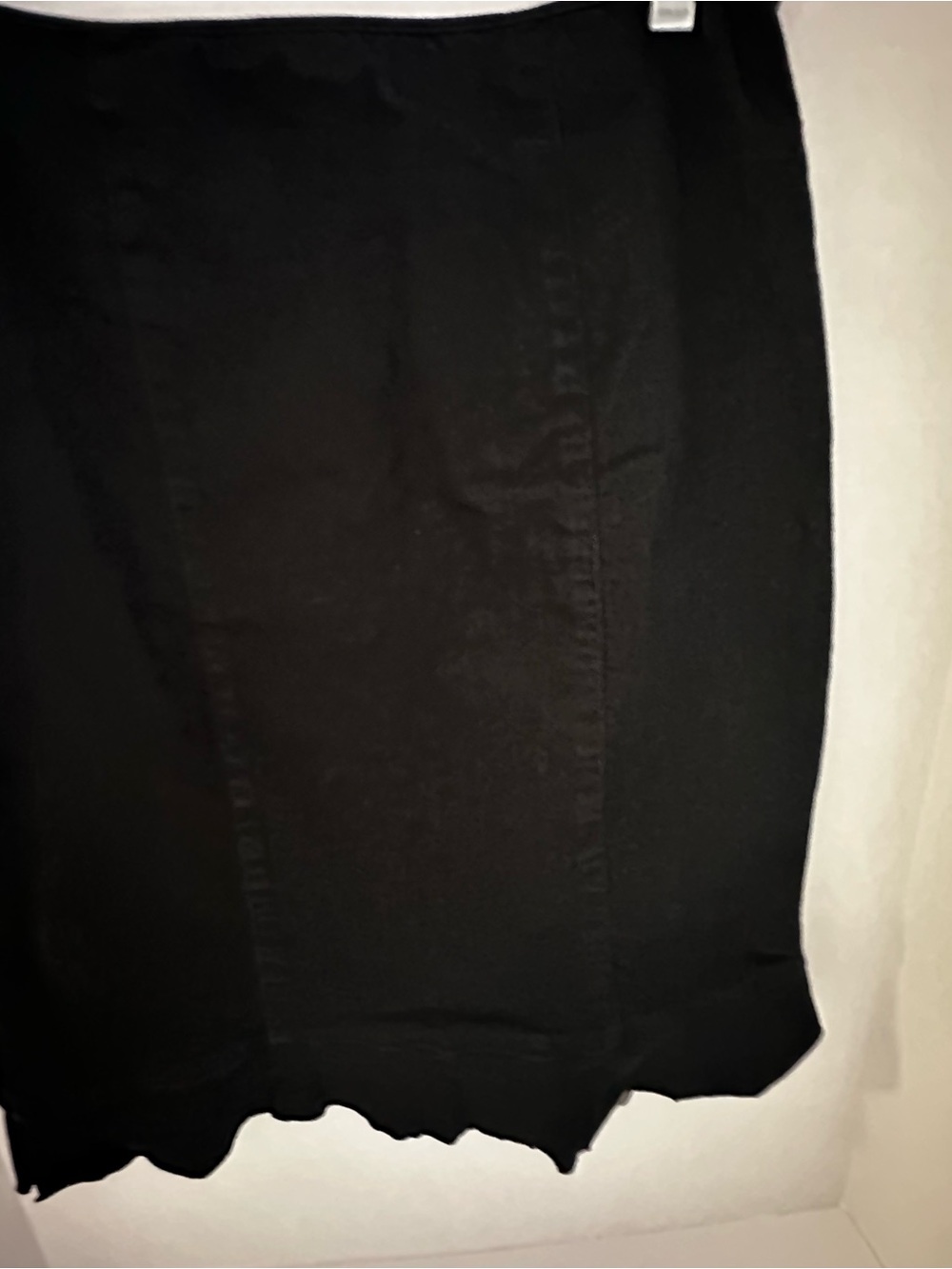 Tahari Black Paneled Midi Skirt Ruffled Flounce Hem Size 8 Cotton Blend